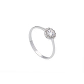 18 Karat Gold - 750 Weissgold / Rosegold Ring mit Zirkonia Steinen - 196304